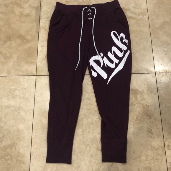 PINK Victoria's Secret Pants - Maroon Sweatpants/Joggers